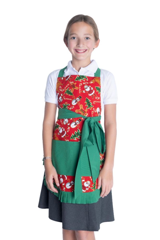 CHRISTMAS APRON WITH FRILL